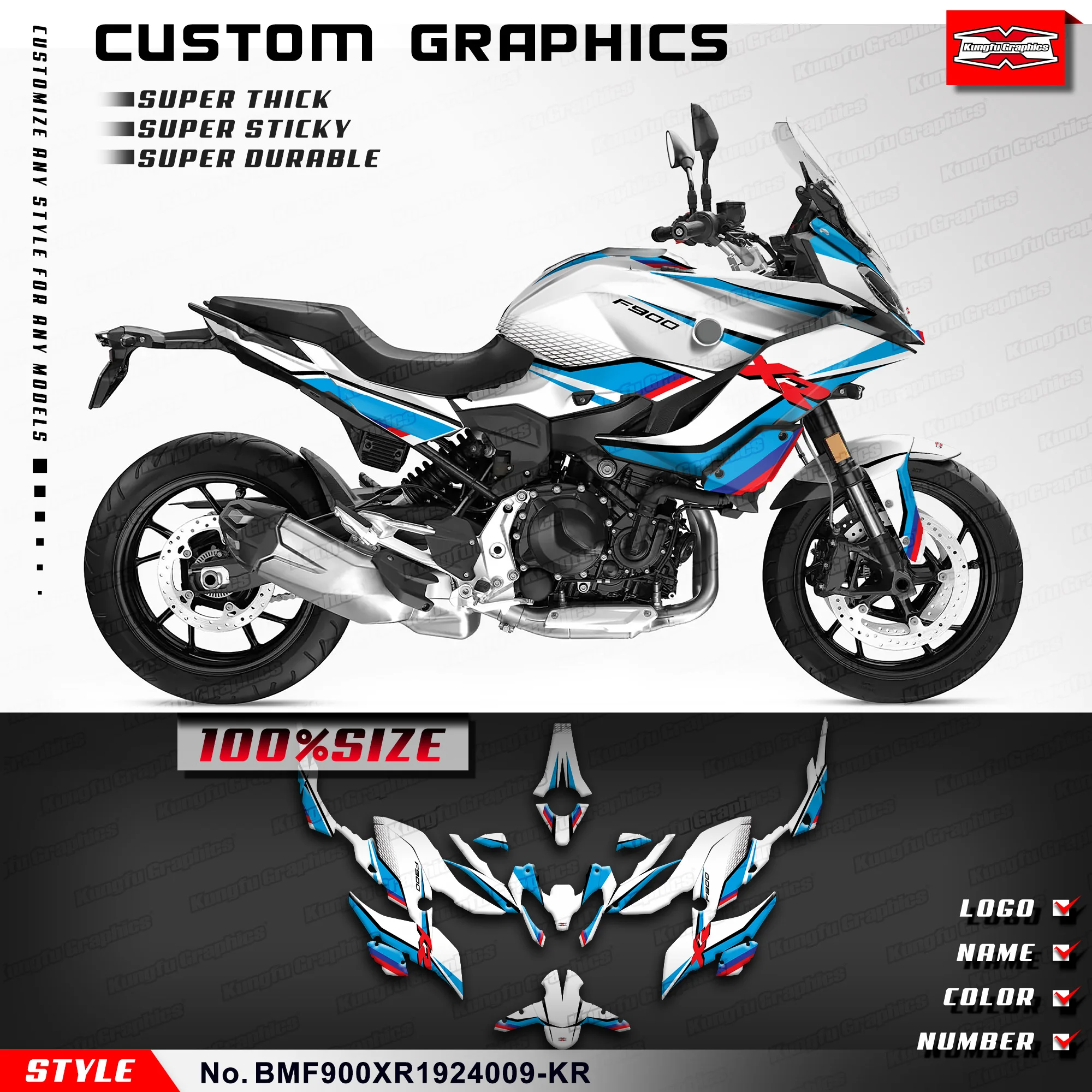 KUNGFU GRAPHICS Racing Graphics Stickers Set for F 900 XR 2019 2020 2021 2023 2024, Parts,White Blue, BMF900XR1924009-KR
KUNGFU GRAPHICS Racing Graphics Stickers Set for F 900 XR 2019 2020 2021 2023 2024, Parts,White Blue, BMF900XR1924009-KR