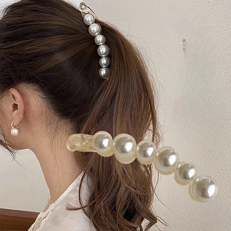 Elegant Pearl Banana Clip Ins Fashion Banana Clip Vertical Clip Twist Ponytail Holder Hairpin Simple Headdress Hair Accessories
Elegant Pearl Banana Clip Ins Fashion Banana Clip Vertical Clip Twist Ponytail Holder Hairpin Simple Headdress Hair Accessories