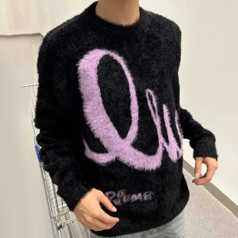 Mens Autumn Winter American Street Y2k Letter Jacquard Knitted Sweater Y2k Lazy Casual Loose Comfort Round Neck Sweater For Men
Mens Autumn Winter American Street Y2k Letter Jacquard Knitted Sweater Y2k Lazy Casual Loose Comfort Round Neck Sweater For Men