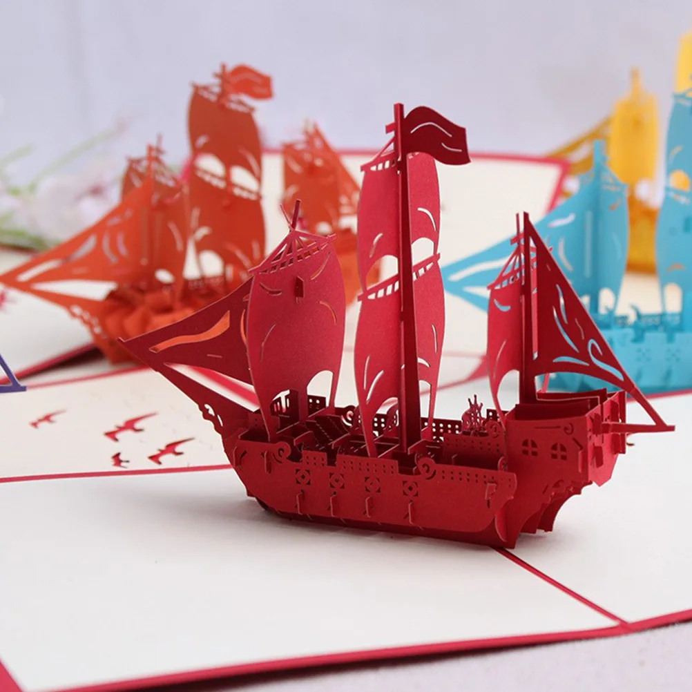 Three-dimensional Sailing Greeting Card Cards for Holiday Blessings Christmas Sailboat Pop up Hollow Out
Three-dimensional Sailing Greeting Card Cards for Holiday Blessings Christmas Sailboat Pop up Hollow Out