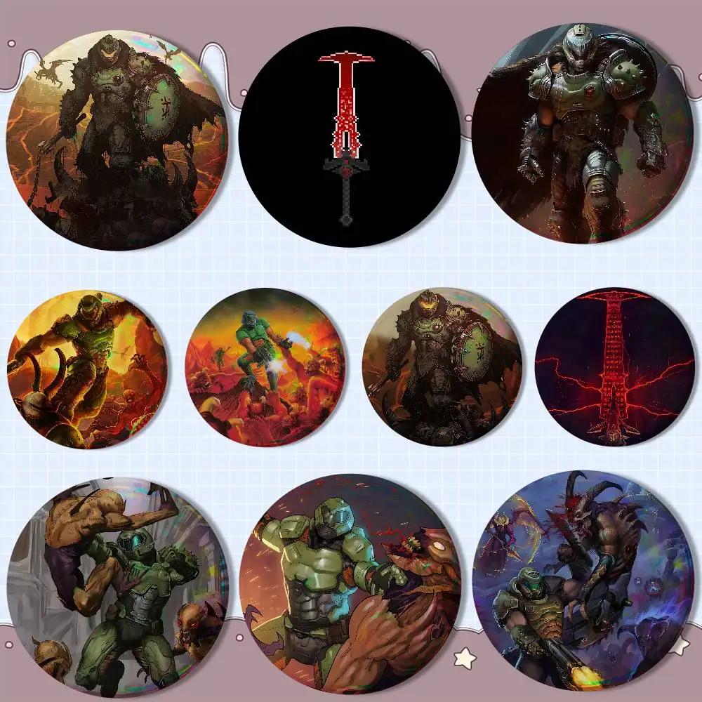 game Doom Invincible hero Laser reflective round badges pins bag clothing decorations collectibles gifts for friends
game Doom Invincible hero Laser reflective round badges pins bag clothing decorations collectibles gifts for friends