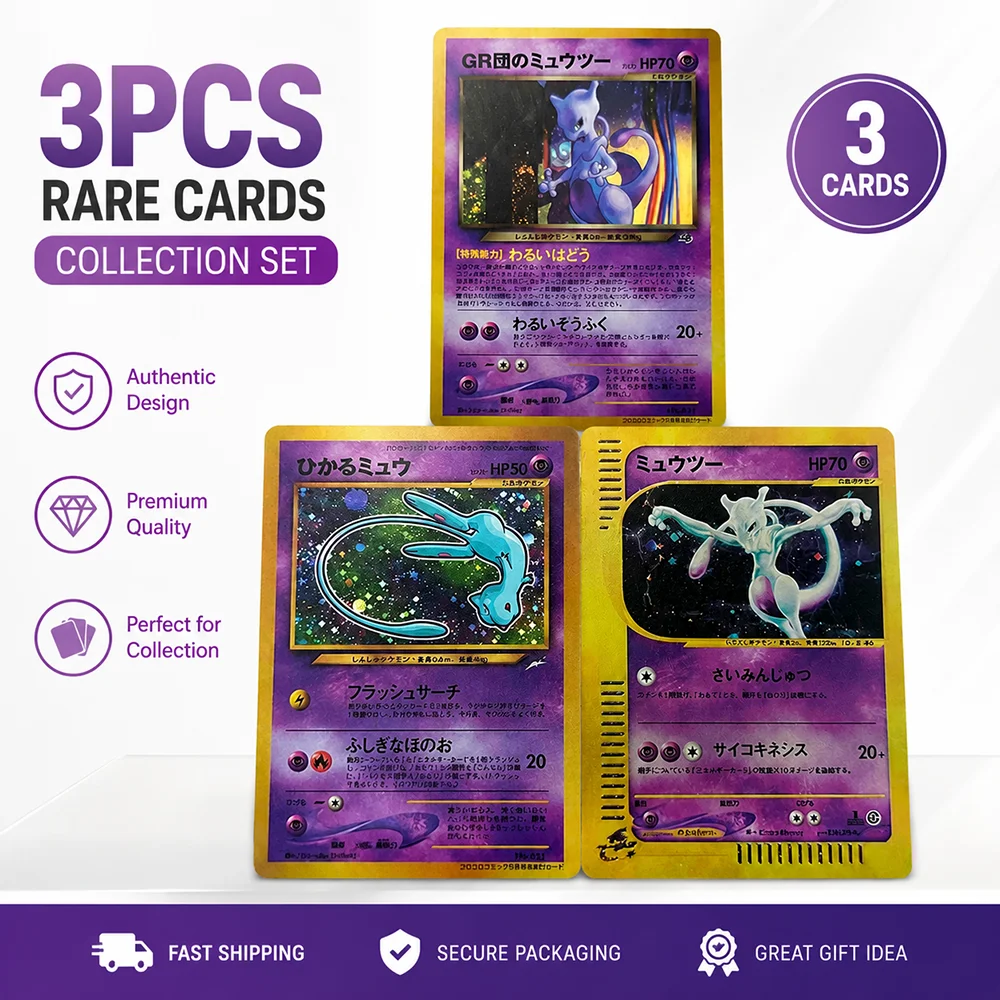 Anime Ptcg Collectible Cards GR Team Mewtwo Shining Mew & Mewtwo Alternate Art Vintage Japanese Holo Foil Collectible Cards
Anime Ptcg Collectible Cards GR Team Mewtwo Shining Mew & Mewtwo Alternate Art Vintage Japanese Holo Foil Collectible Cards