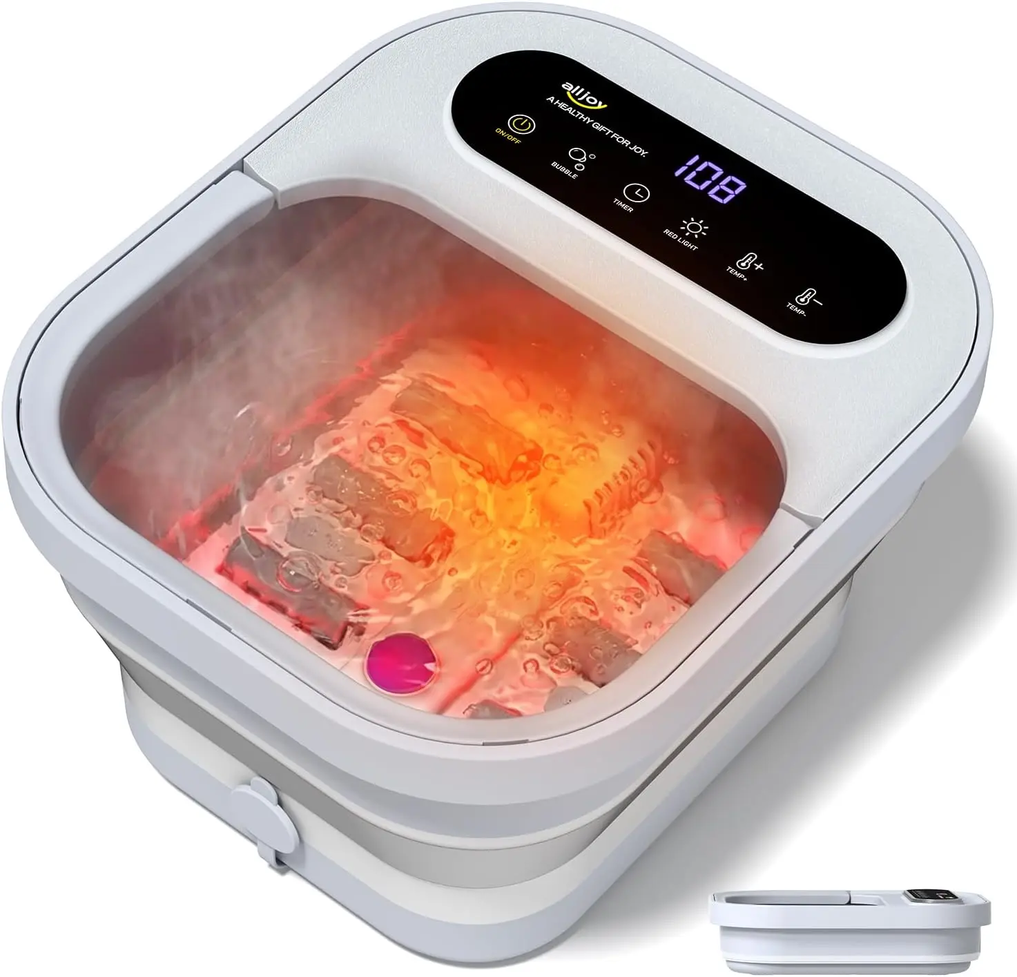 Collapsible Foot Spa with Heat, Bubbles & 6 Rollers, UL-Listed Rapid PTC Heating, Relaxation Gift for Women & Men
Collapsible Foot Spa with Heat, Bubbles & 6 Rollers, UL-Listed Rapid PTC Heating, Relaxation Gift for Women & Men