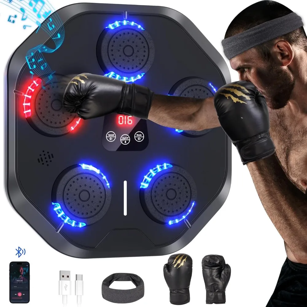 Music Boxing Machine, Gloves, Machine Wall Mounted Smart Bluetooth Musical Boxing Trainer, Electronic Boxing Game
Music Boxing Machine, Gloves, Machine Wall Mounted Smart Bluetooth Musical Boxing Trainer, Electronic Boxing Game