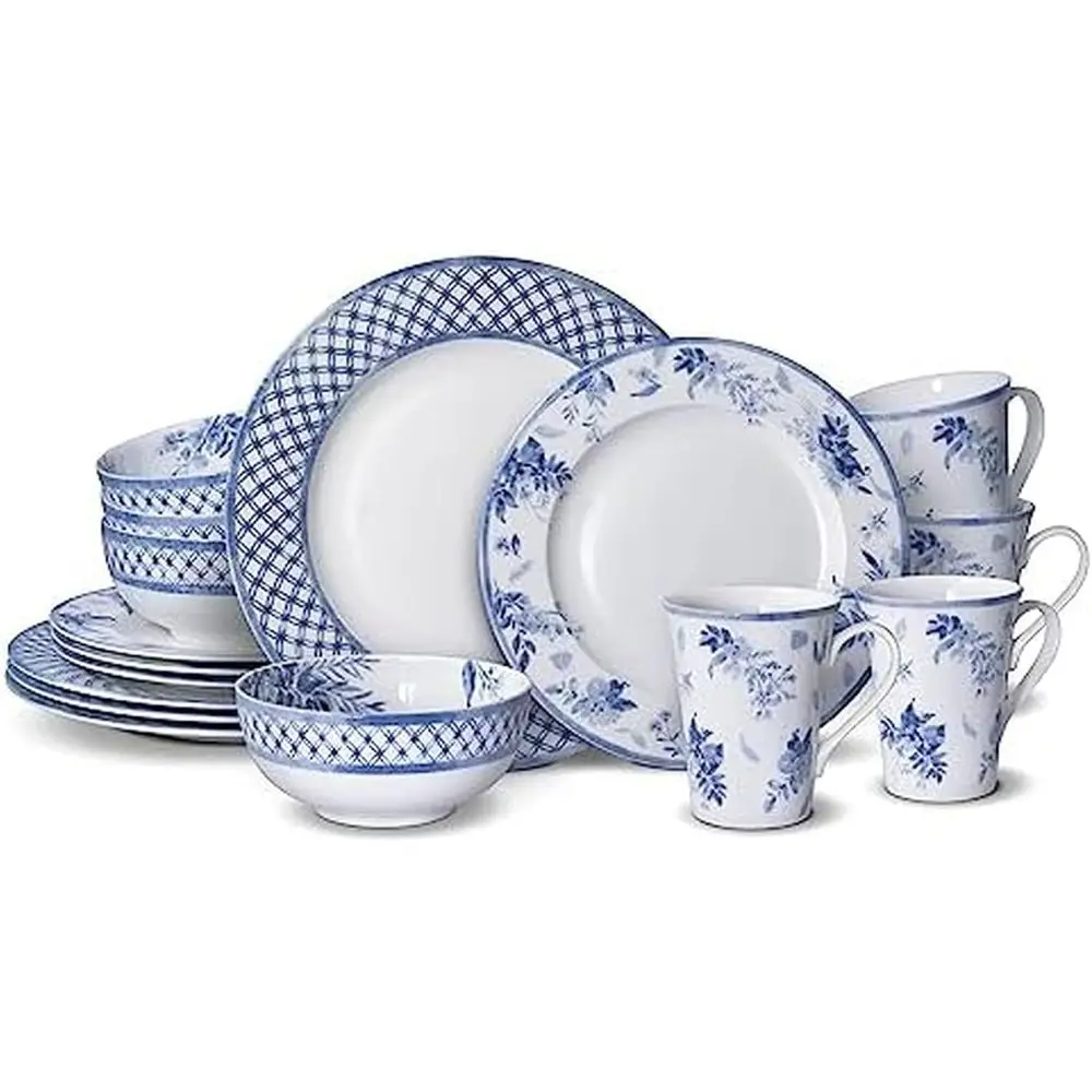 Kiley Bone China Lightweight Chip Resistant 16 Piece Dinnerware Set, Service or 4,Blue and White
Kiley Bone China Lightweight Chip Resistant 16 Piece Dinnerware Set, Service or 4,Blue and White