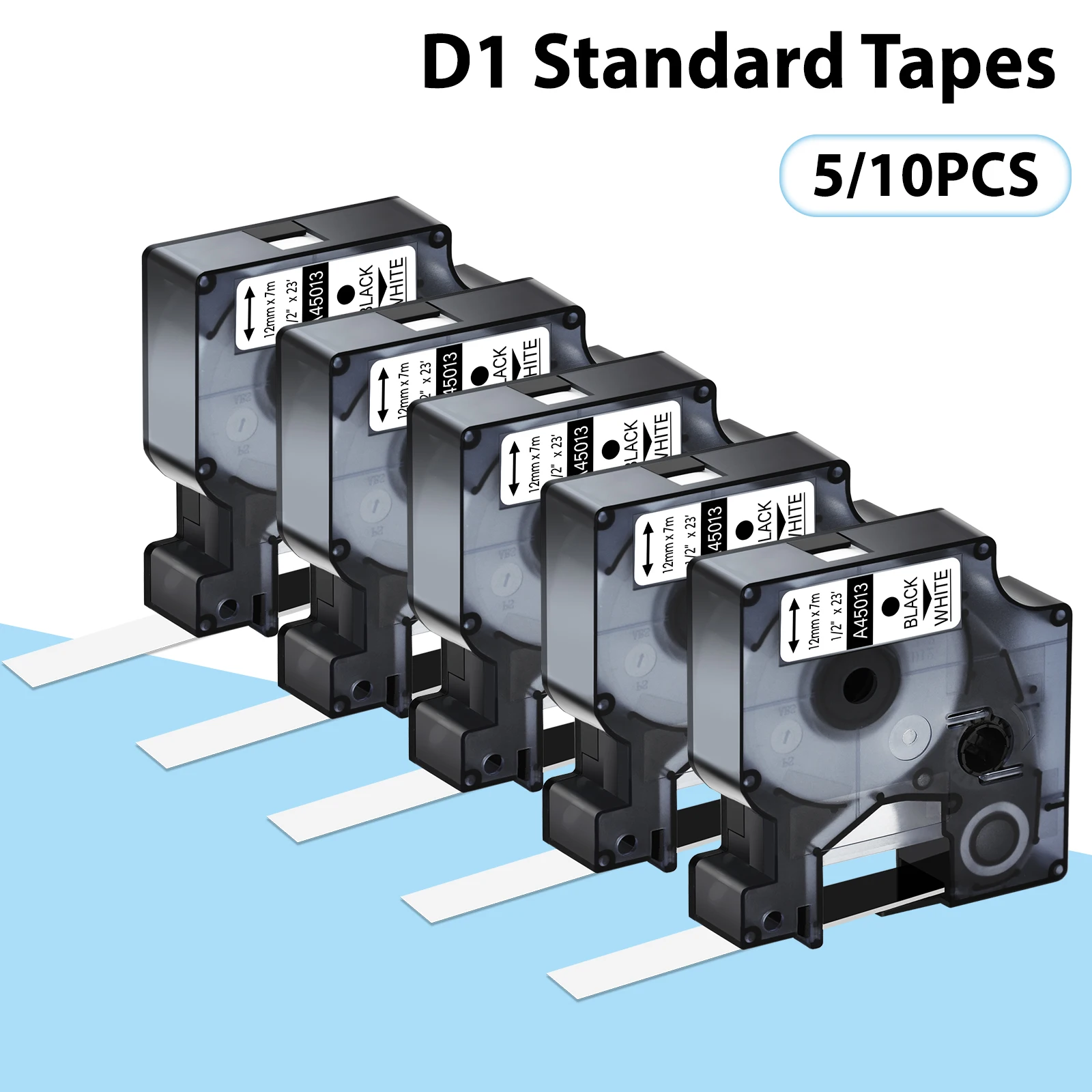 5PCS/10PCS 12mm Standard Tapes Compatible for DYMO D1 A45010 A45013 45020 Multicolor Label Tape For LabelManager 100 120P Maker
5PCS/10PCS 12mm Standard Tapes Compatible for DYMO D1 A45010 A45013 45020 Multicolor Label Tape For LabelManager 100 120P Maker