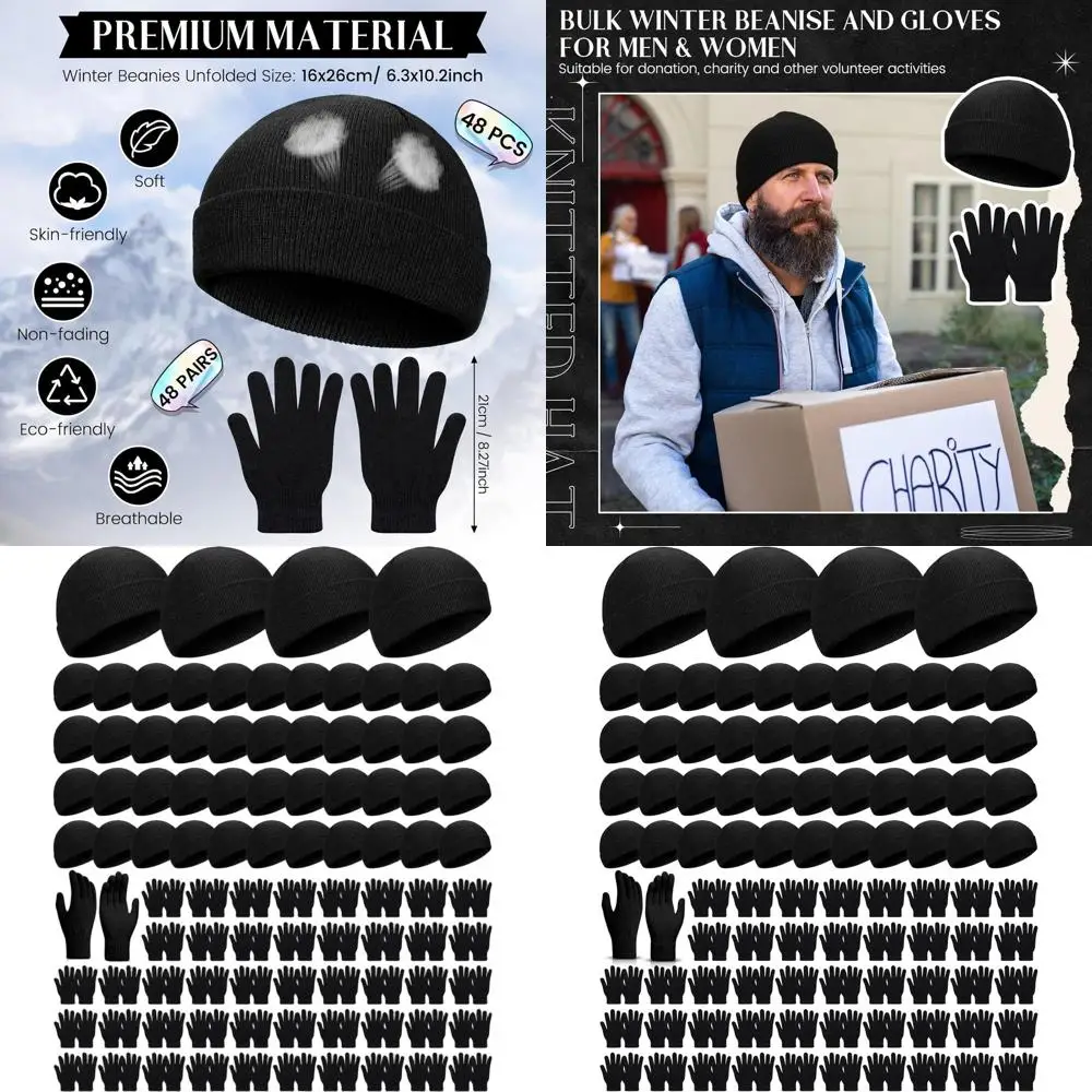 Комплект из 96 зимней шапки и перчаток унисекс для холодной погоды, идеально подходит для бездомных мужчин и женщин
Комплект из 96 зимней шапки и перчаток унисекс для холодной погоды, идеально подходит для бездомных мужчин и женщин