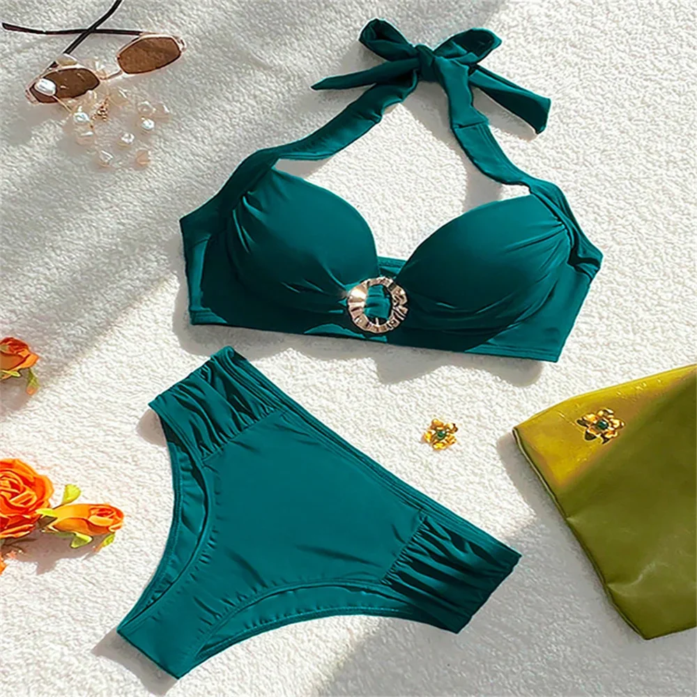 Green Bikinis Sets Halter Bandage Swimsuit Push Up Backless Bikini Pleated Thong Swimwear Padded Women Bathing Suit Beach Outfit
Green Bikinis Sets Halter Bandage Swimsuit Push Up Backless Bikini Pleated Thong Swimwear Padded Women Bathing Suit Beach Outfit