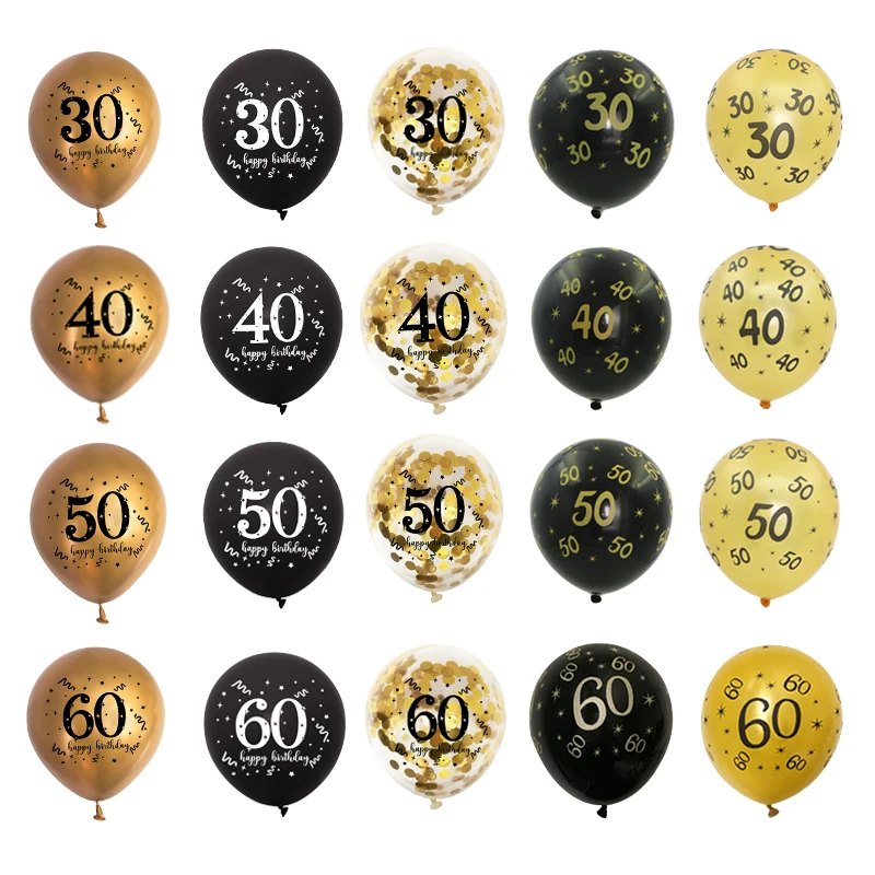 Black Gold Happy Birthday 30 40 50 60 Year Latex Balloons Adult Birthday Party Decor Women Men 30th Anniversary Wedding Supplies
Black Gold Happy Birthday 30 40 50 60 Year Latex Balloons Adult Birthday Party Decor Women Men 30th Anniversary Wedding Supplies