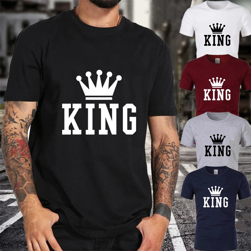 Mens T-shirt King Print T-Shirt Short Sleeve Casual Tees For Men Summer Top Casual Fashion
Mens T-shirt King Print T-Shirt Short Sleeve Casual Tees For Men Summer Top Casual Fashion