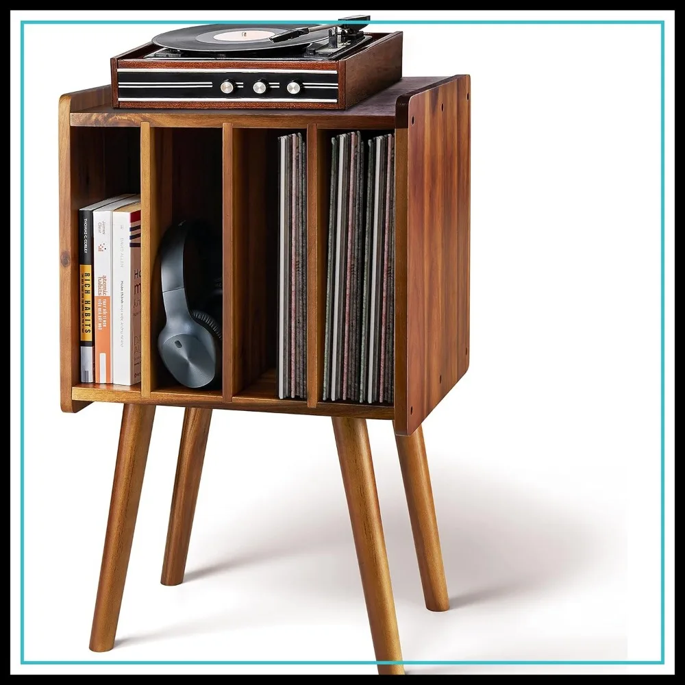 Wooden LP Record Player Stand with 4 Cabinets, Holds 100 Vinyls, Mid-Century Modern Storage Table for Records, Books, Files
Wooden LP Record Player Stand with 4 Cabinets, Holds 100 Vinyls, Mid-Century Modern Storage Table for Records, Books, Files