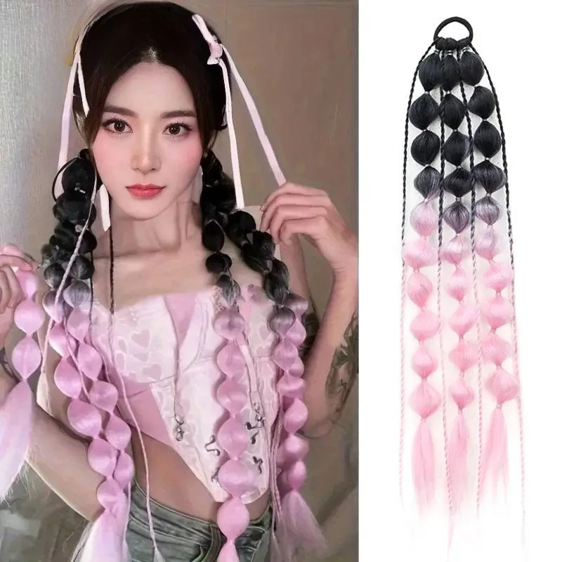 24Inch Synthetic Colored Long Lantern Bubble Braid Ponytail Hair Extension Elastic Rubber Bands Hairpiece for Women
24Inch Synthetic Colored Long Lantern Bubble Braid Ponytail Hair Extension Elastic Rubber Bands Hairpiece for Women
