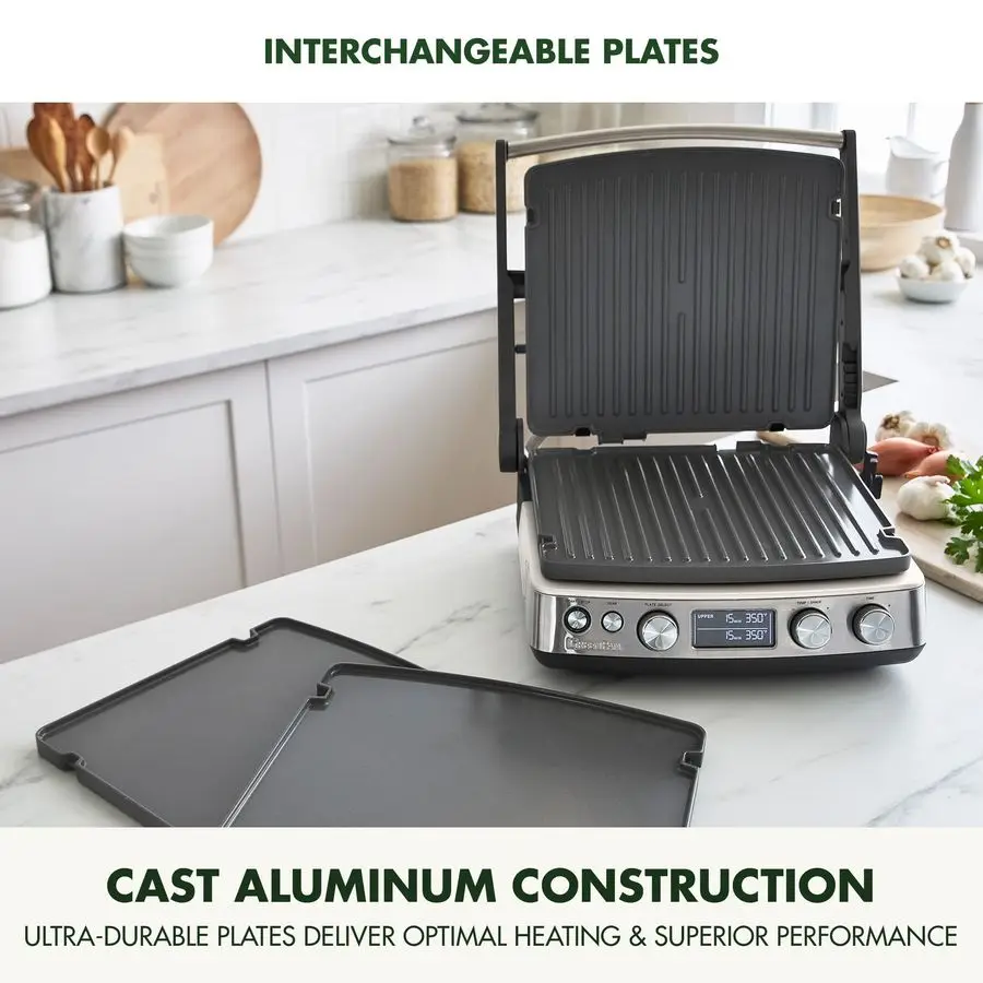 Многофункциональный контактный гриль и сковорода Elite 7-в-1, с керамическим антипригарным покрытием, для здорового приготовления, с регулировкой температуры и функцией приготовления вафель
Многофункциональный контактный гриль и сковорода Elite 7-в-1, с керамическим антипригарным покрытием, для здорового приготовления, с регулировкой температуры и функцией приготовления вафель