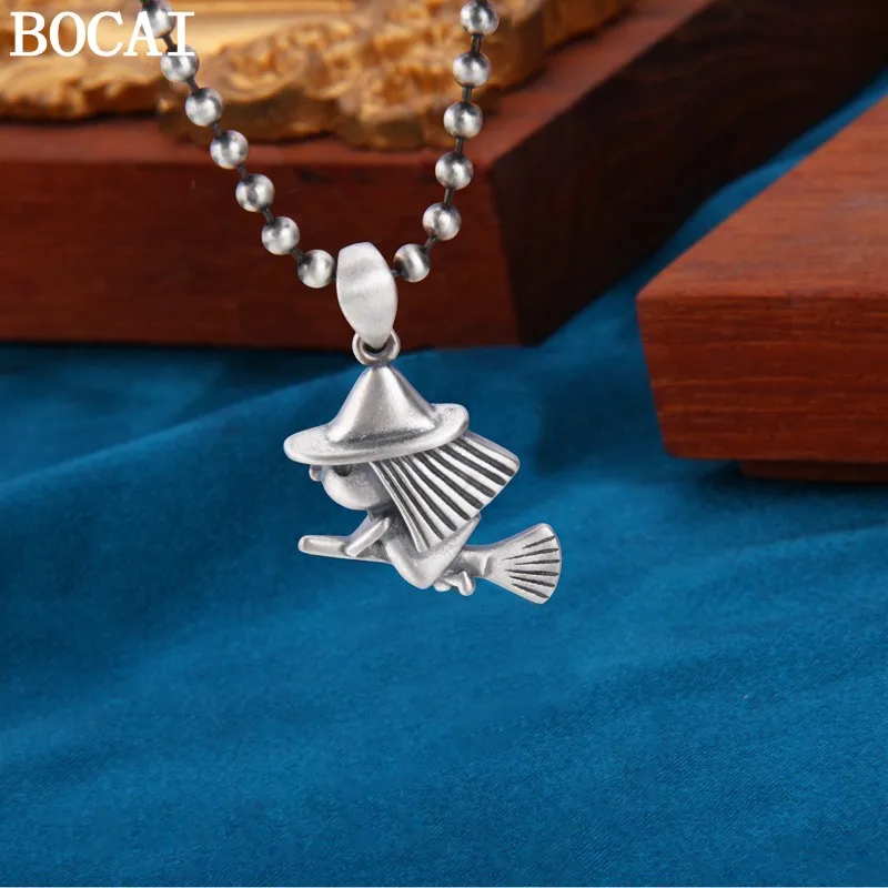 BOCAI New S925 Sterling Silver Vintage Cartoon Flying Witch Pendant Selected Gifts For Men And Women
BOCAI New S925 Sterling Silver Vintage Cartoon Flying Witch Pendant Selected Gifts For Men And Women