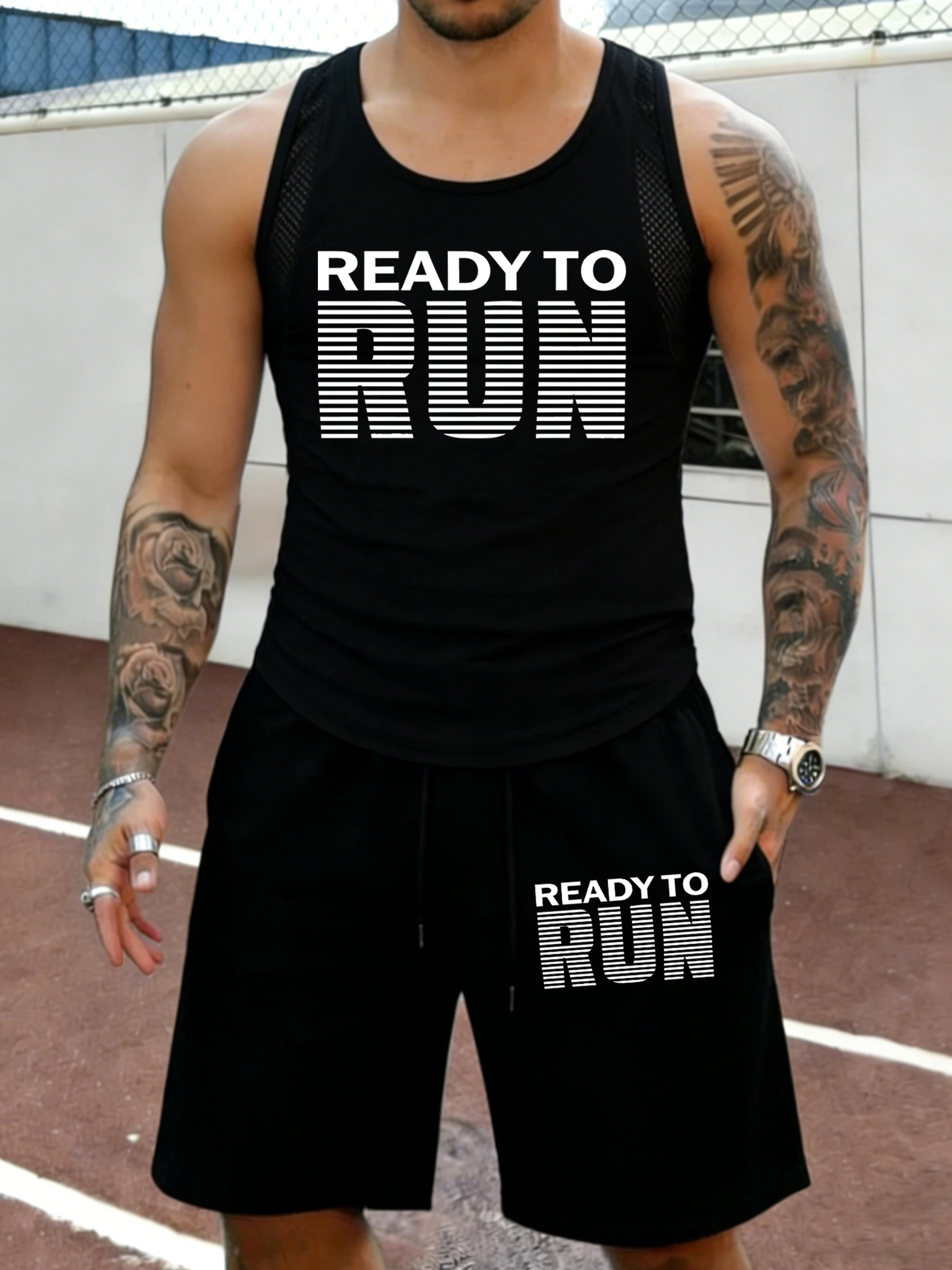 Ready To Run Art Letter Design Summer Jogging Mesh Tank Top Set Men Lightweight Soft Vest Casual Basic Short Pants Daily Bottom
Ready To Run Art Letter Design Summer Jogging Mesh Tank Top Set Men Lightweight Soft Vest Casual Basic Short Pants Daily Bottom