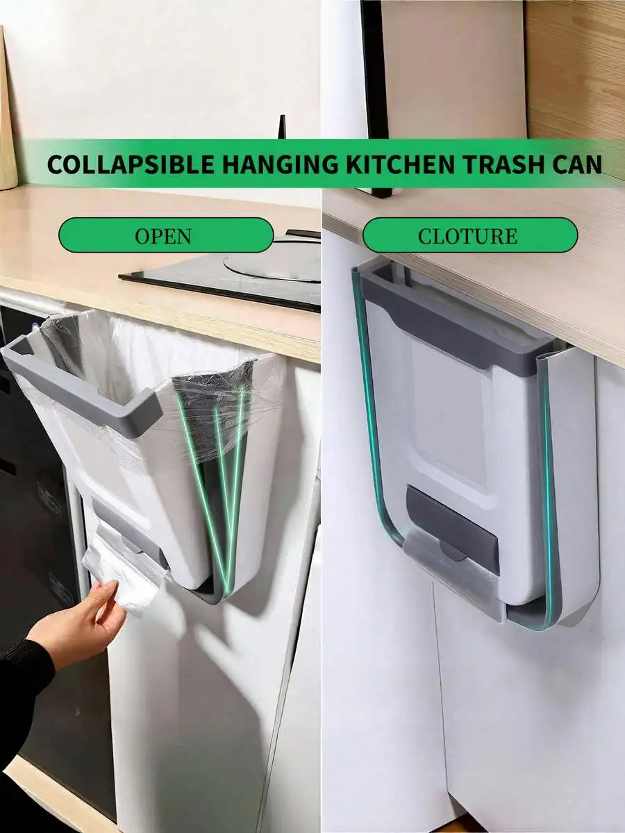 Collapsible Hanging Kitchen Trash Can Wall Mounted Foldable Wastebasket For Cabinet Door
Collapsible Hanging Kitchen Trash Can Wall Mounted Foldable Wastebasket For Cabinet Door