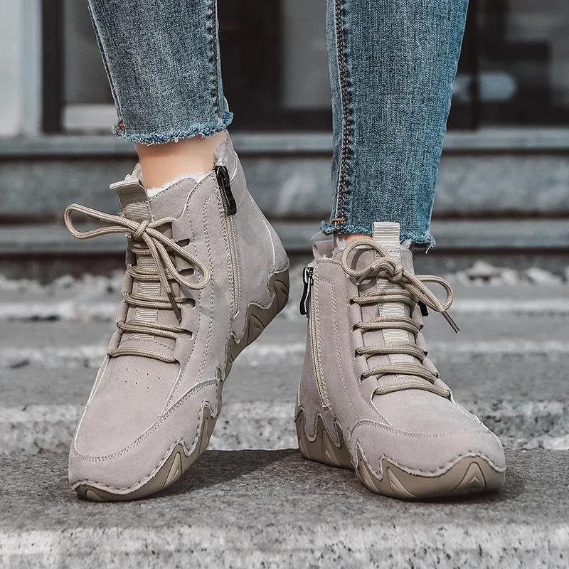 Luxury Brand Retro Womens Boots Casual Leather High Top Ankle Boots for Women Unique Stitching Lace Up Walking Shoes for Women
Luxury Brand Retro Womens Boots Casual Leather High Top Ankle Boots for Women Unique Stitching Lace Up Walking Shoes for Women