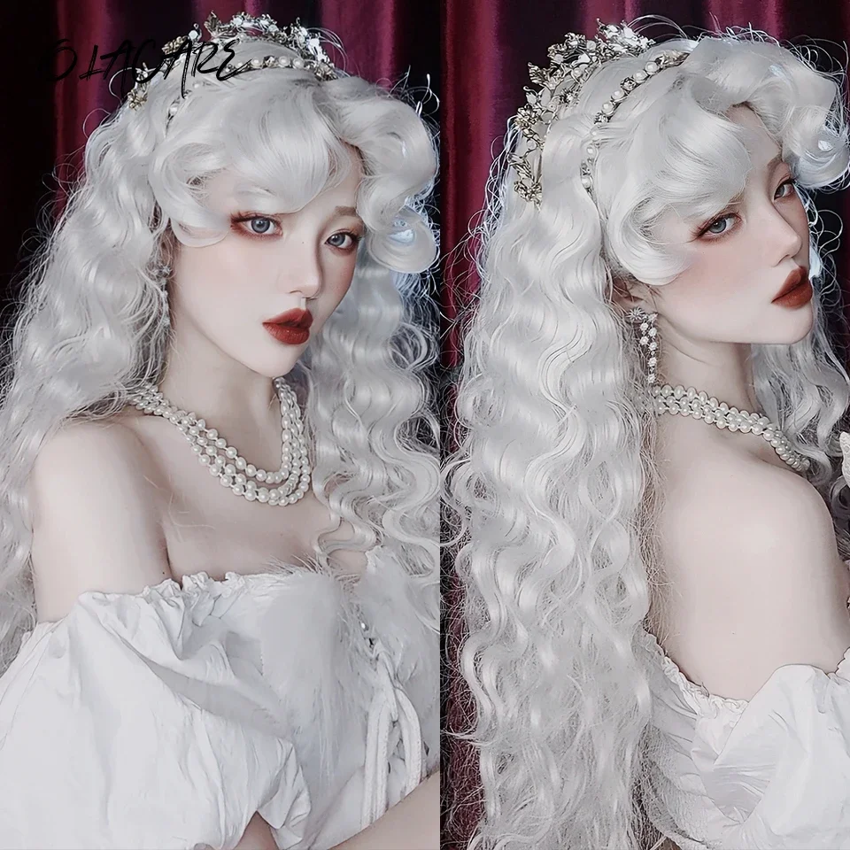 Long Curly Wave Wig with Bangs White Colorful Cosplay Silky Wig for Women Daily Party Natural Soft Synthetic Hair Heat Resistant
Long Curly Wave Wig with Bangs White Colorful Cosplay Silky Wig for Women Daily Party Natural Soft Synthetic Hair Heat Resistant