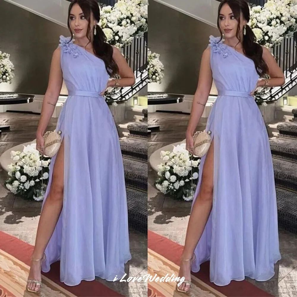 Purple One Shoulder Bridesmaid Dresses Chiffon 3D Flower Side Split Women Evening Dresses Sexy Wedding Guest Dresses Customized
Purple One Shoulder Bridesmaid Dresses Chiffon 3D Flower Side Split Women Evening Dresses Sexy Wedding Guest Dresses Customized