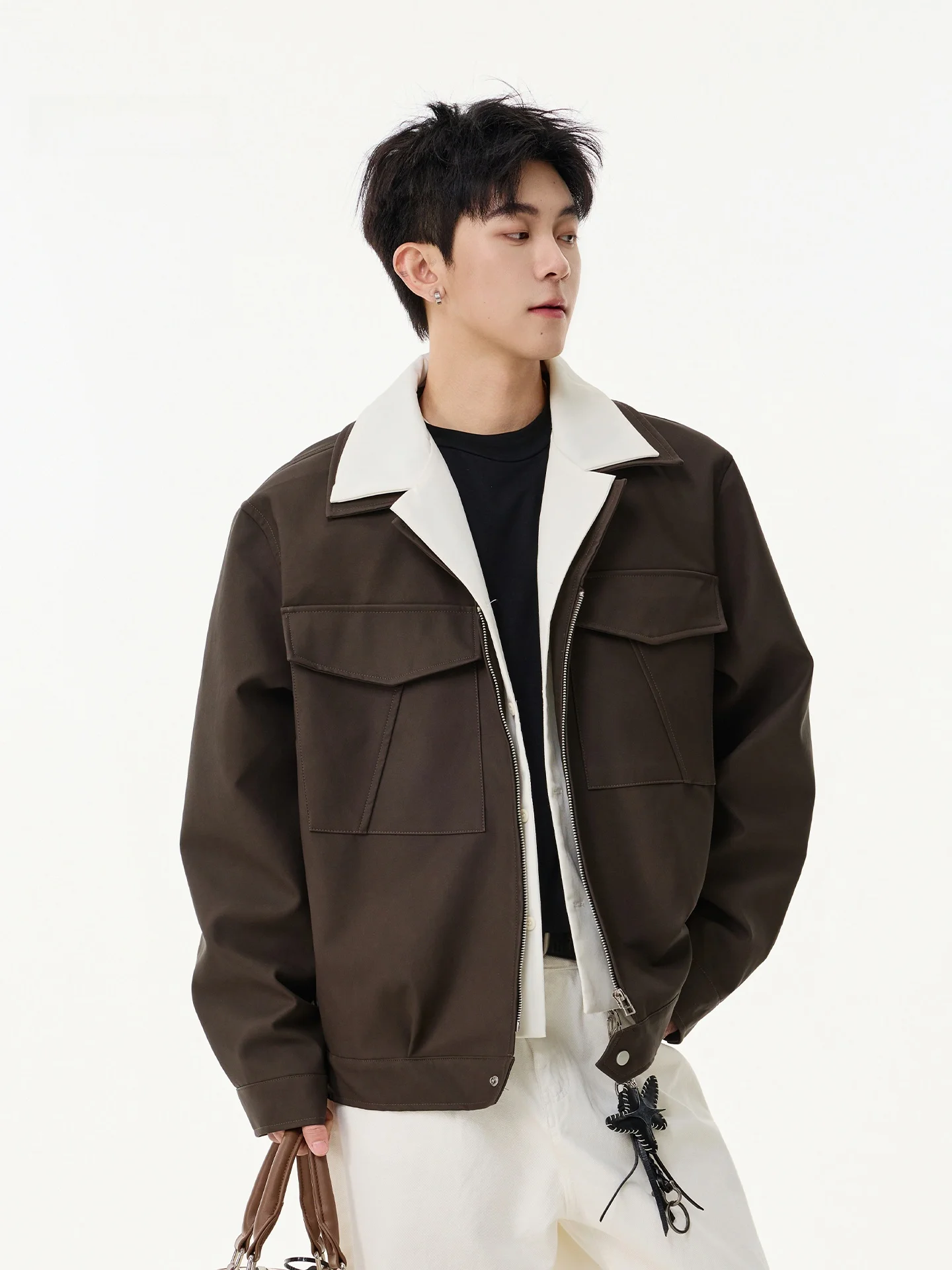 Browan Suede Fake Two-Piece Jaet Men's Autumn American High-End Feelings Cool Collar Workwear Outerwear Trendy Zipper Splice
Browan Suede Fake Two-Piece Jaet Men's Autumn American High-End Feelings Cool Collar Workwear Outerwear Trendy Zipper Splice
