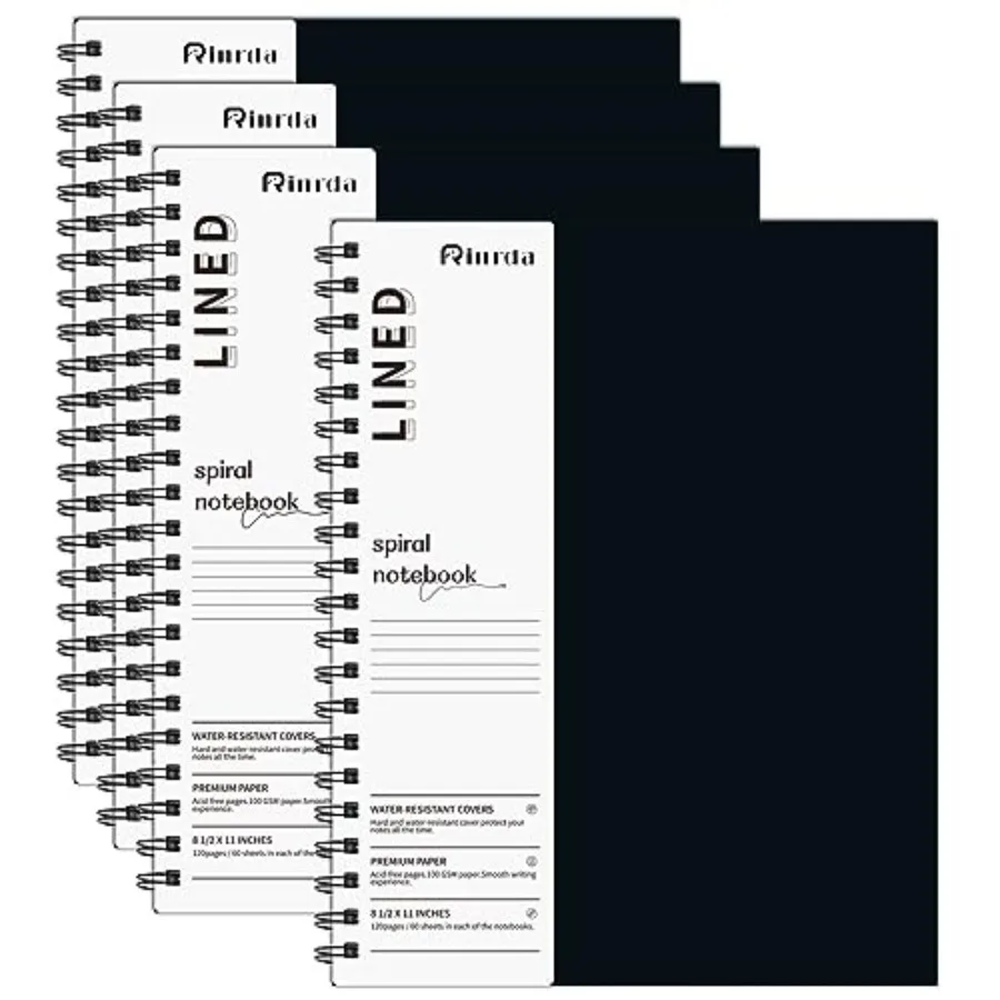Large Spiral 8.5" x 11"-4 Pack 7mm Ruled Hardcover 120 Pages 100 GSM Thick Paper Hardcover Journal for School, Office, Study an
Large Spiral 8.5" x 11"-4 Pack 7mm Ruled Hardcover 120 Pages 100 GSM Thick Paper Hardcover Journal for School, Office, Study an