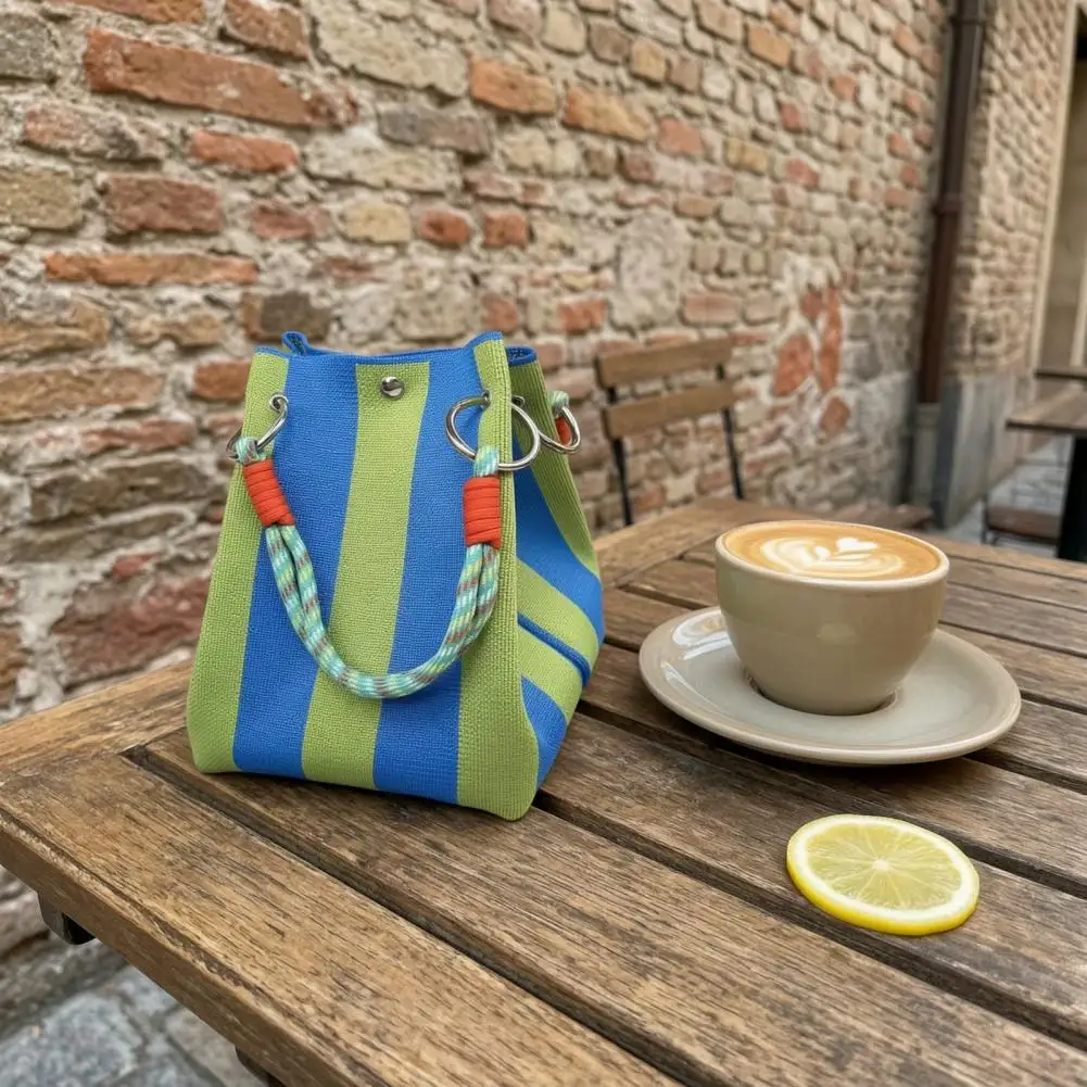 Striped Small Woven Handbag Lightweight Stylish Shoulder Bag Women Purse for Beach Vacation Casual Everyday Use
Striped Small Woven Handbag Lightweight Stylish Shoulder Bag Women Purse for Beach Vacation Casual Everyday Use