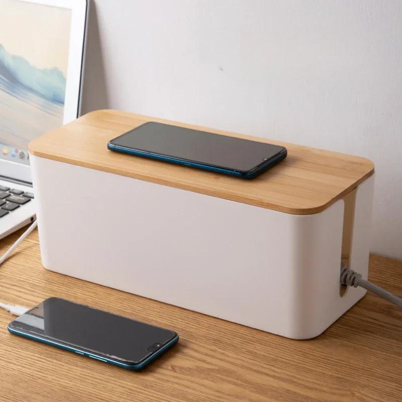 Dustproof Cable Storage Box Plastic Charger Socket Storage Box Anti-Leakage Power Corde Boxes with Wood Lids Household Organizer 
Dustproof Cable Storage Box Plastic Charger Socket Storage Box Anti-Leakage Power Corde Boxes with Wood Lids Household Organizer