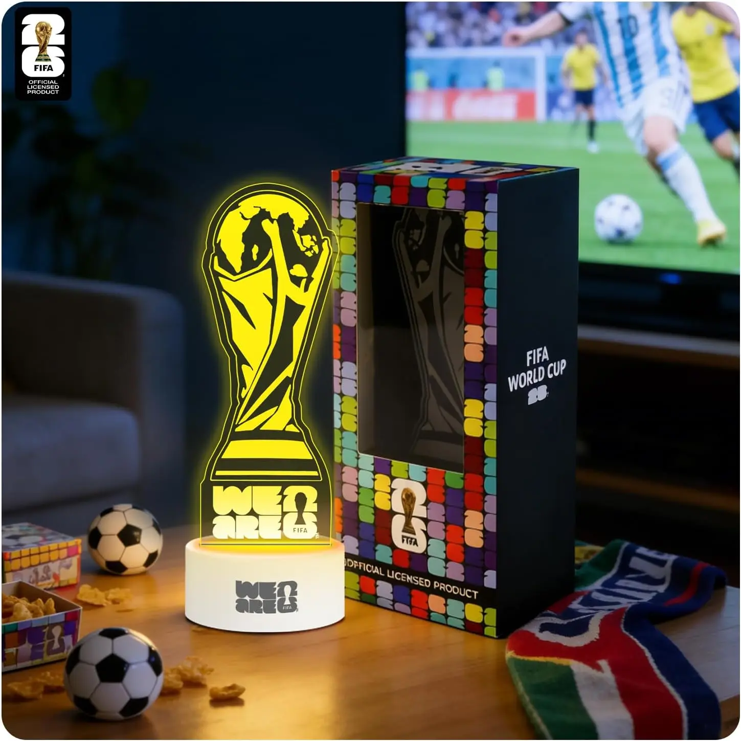 FIFA World Cup 2026 Offiacl LED Night Light 7 Color Trophy Acrylic 3D Illsuion Lamp Bedroom Decoration,Capming for Soccer Fans
FIFA World Cup 2026 Offiacl LED Night Light 7 Color Trophy Acrylic 3D Illsuion Lamp Bedroom Decoration,Capming for Soccer Fans