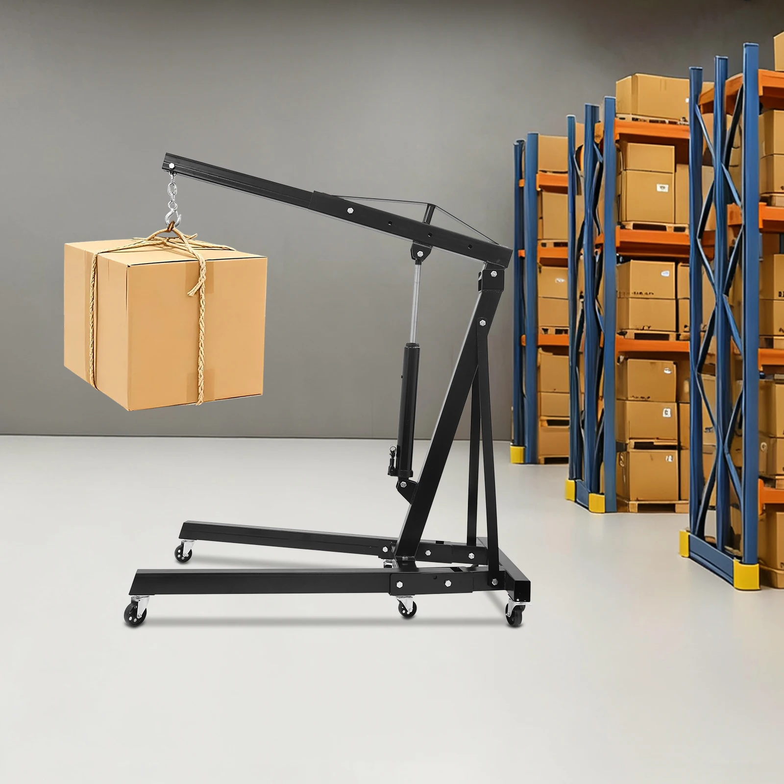 2 Ton Foldable Hydraulic Engine Hoist with 6 Caster Wheels, Heavy Duty Carbon Steel Engine Lift Crane, 0-2.1m Adjustable Height
2 Ton Foldable Hydraulic Engine Hoist with 6 Caster Wheels, Heavy Duty Carbon Steel Engine Lift Crane, 0-2.1m Adjustable Height