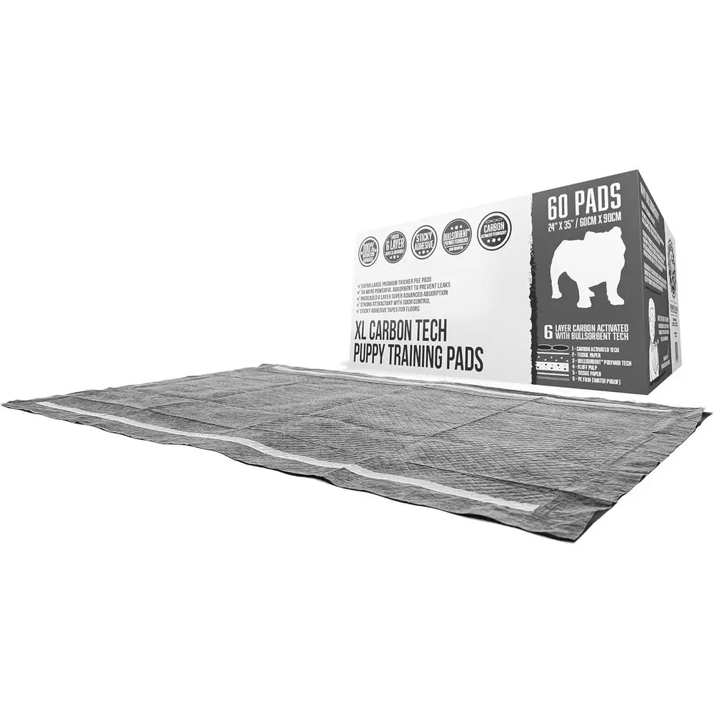 Extra Large Charcoal Dog Training Pads with Adhesive Tape - 60 Count (24x35)
Extra Large Charcoal Dog Training Pads with Adhesive Tape - 60 Count (24x35)