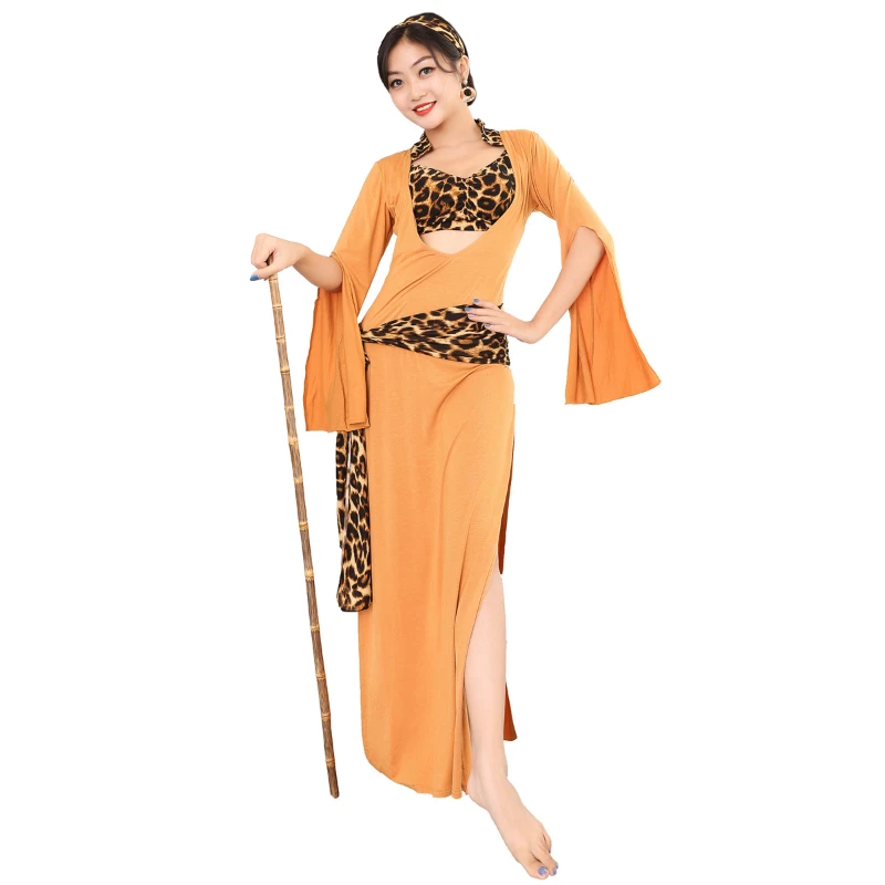 Belly Dance Costume Robe One-piece Leopard Dresses 5pcs Short Sleeves Baladi Shabby Saidi Robes Oriental Belly Dancing Clothes
Belly Dance Costume Robe One-piece Leopard Dresses 5pcs Short Sleeves Baladi Shabby Saidi Robes Oriental Belly Dancing Clothes