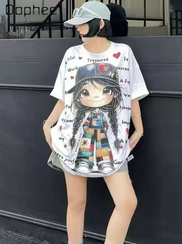 2026 Summer Korean Version Loose Versatile Cartoon Glasses Girl Print Short-sleeved T-shirt Women's Top Trendy Graphic T Shirts
2026 Summer Korean Version Loose Versatile Cartoon Glasses Girl Print Short-sleeved T-shirt Women's Top Trendy Graphic T Shirts