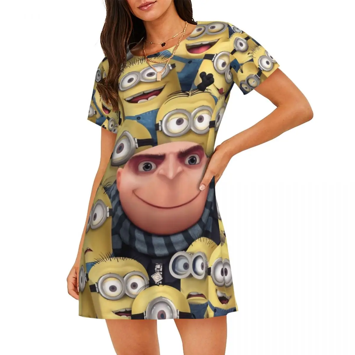 Custom Cool Cartoon Movie S-Minions Women Short Sleeve Nightdress Big Eyes Soft Nightdress For Sleeping Sleepshirts
Custom Cool Cartoon Movie S-Minions Women Short Sleeve Nightdress Big Eyes Soft Nightdress For Sleeping Sleepshirts