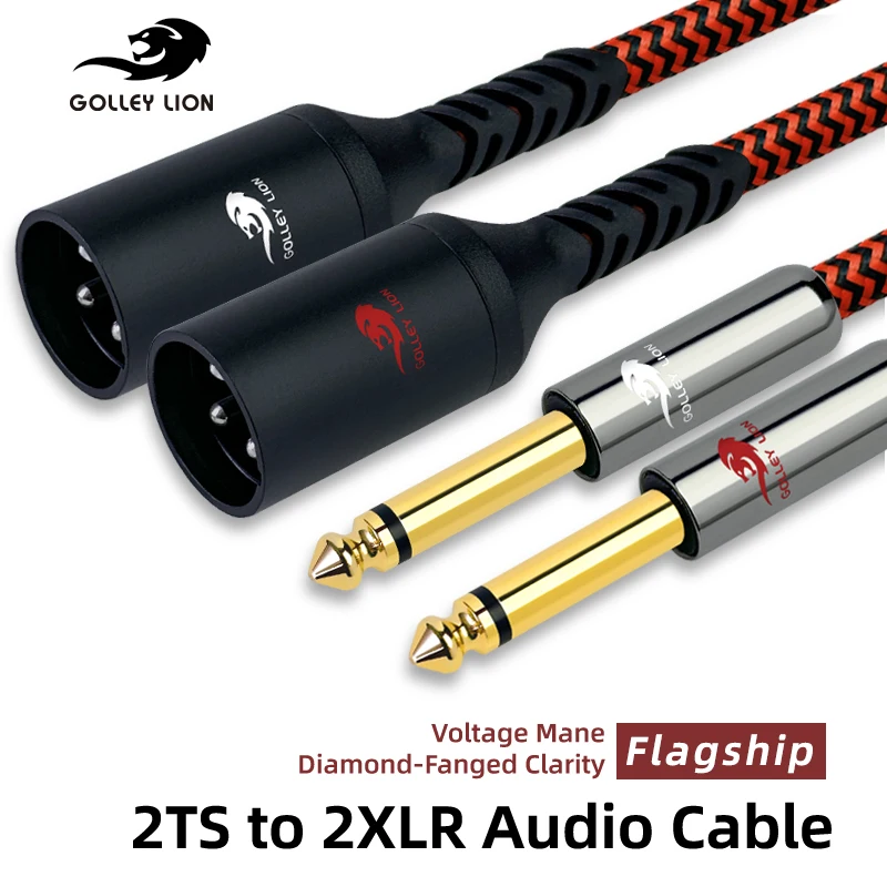 GOLLEY LION 2 XLR Male to 2 x 1/4 inch(6.35mm) TS Mono Y Splitter Audio Patch Cable
GOLLEY LION 2 XLR Male to 2 x 1/4 inch(6.35mm) TS Mono Y Splitter Audio Patch Cable