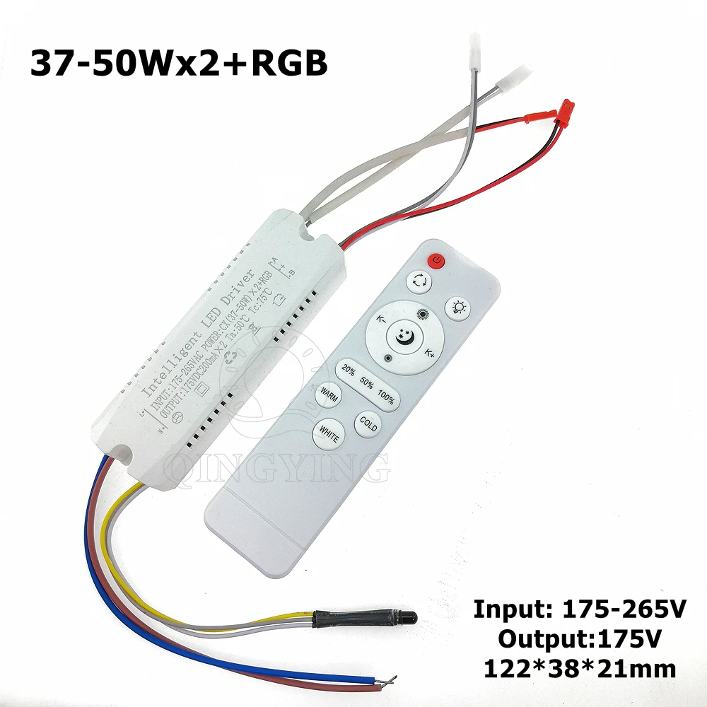 Интеллектуальный светодиодный драйвер 37-50 Втx2 + RGB с инфракрасным пультом дистанционного управления, 175 В постоянного тока, 200 мАx2, затемнение и изменение цвета для 3 цветов люстры
Интеллектуальный светодиодный драйвер 37-50 Втx2 + RGB с инфракрасным пультом дистанционного управления, 175 В постоянного тока, 200 мАx2, затемнение и изменение цвета для 3 цветов люстры