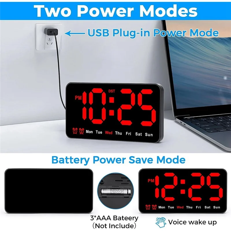 AD30-Digital Wall Clock, 9Inch LED Digital Clock Large Display with 12/24H, Big Digits,Small Silent Wall Clock (Red)
AD30-Digital Wall Clock, 9Inch LED Digital Clock Large Display with 12/24H, Big Digits,Small Silent Wall Clock (Red)