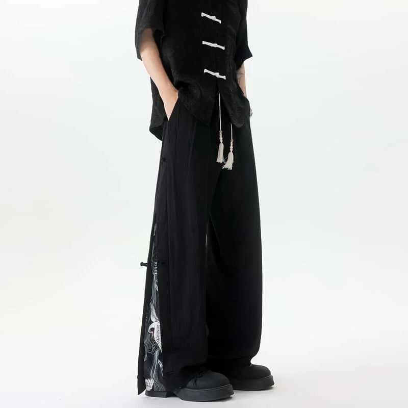 Men's Plus Size Textured Ice Silk Wide Leg Pants, Cool Drapey Straight Leg Trousers, Knot Button Casual Pants (Sizes M-8XL, Blac
Men's Plus Size Textured Ice Silk Wide Leg Pants, Cool Drapey Straight Leg Trousers, Knot Button Casual Pants (Sizes M-8XL, Blac