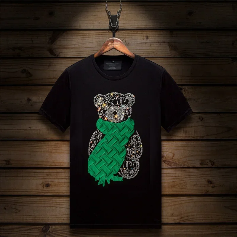 2024 Fashion Bear Rhinestones T Shirt for Men Summer Clothes High Quality Short Sleeve O Neck Casual Slim T-shirts Plus Size 6XL
2024 Fashion Bear Rhinestones T Shirt for Men Summer Clothes High Quality Short Sleeve O Neck Casual Slim T-shirts Plus Size 6XL