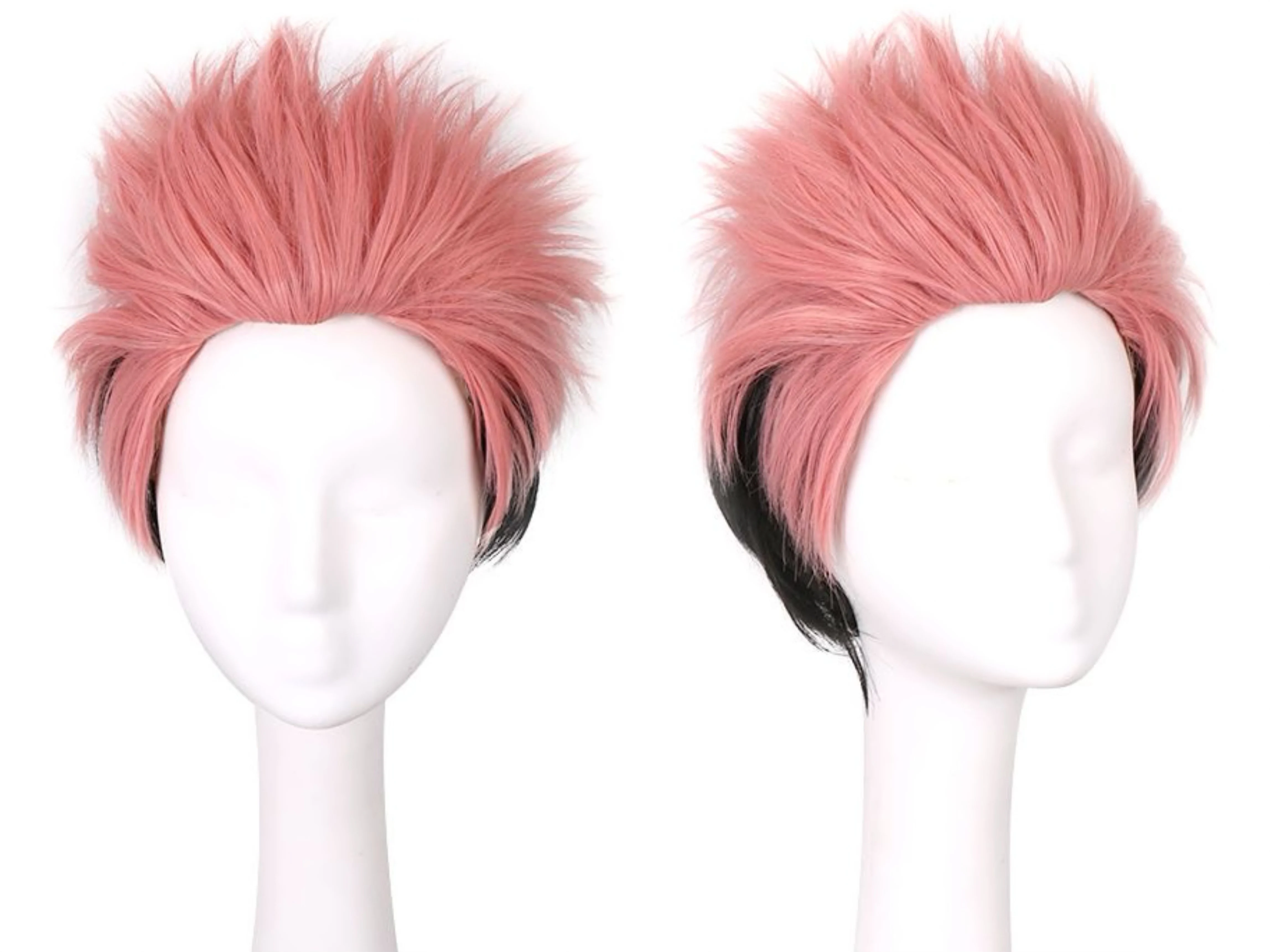 Pink and black two-tone short reverse-curl synthetic wig, heat-resistant anime style cosplay wig for Halloween parties, fluffy
Pink and black two-tone short reverse-curl synthetic wig, heat-resistant anime style cosplay wig for Halloween parties, fluffy