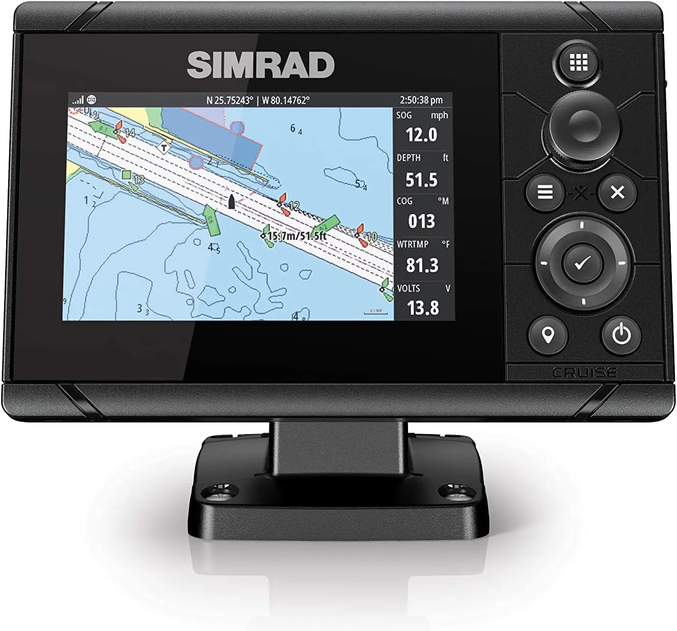 Круиз 5-5-5-дюймовый GPS с преобразователем 83/200, предварительно загруженными стандартными прибрежными картами США
Круиз 5-5-5-дюймовый GPS с преобразователем 83/200, предварительно загруженными стандартными прибрежными картами США