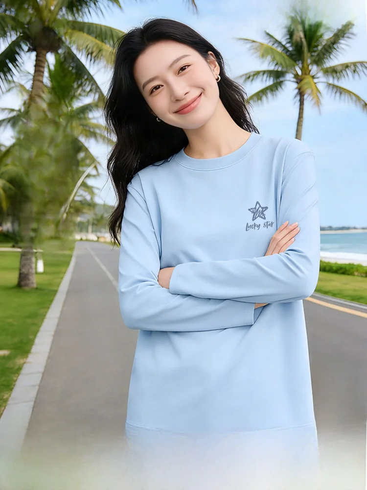 Женская хлопковая футболка Snow Mid-Fly с длинным рукавом, весенняя, повседневная, свободного кроя, для ношения под одеждой, простая, из чистого хлопка, для невысоких фигур
Женская хлопковая футболка Snow Mid-Fly с длинным рукавом, весенняя, повседневная, свободного кроя, для ношения под одеждой, простая, из чистого хлопка, для невысоких фигур