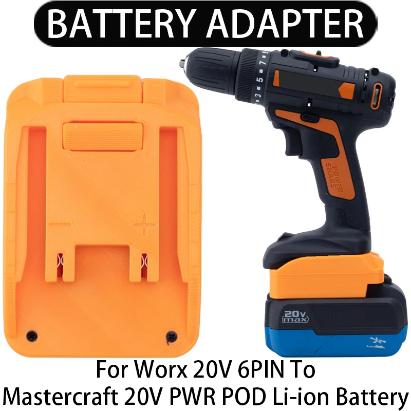 Battery Adapter/Converter for Worx 20V 6PIN Li-Ion Tools to Mastercraft 20V PWR POD Li-Ion Battery Adapter Power Tool Accessory
Battery Adapter/Converter for Worx 20V 6PIN Li-Ion Tools to Mastercraft 20V PWR POD Li-Ion Battery Adapter Power Tool Accessory