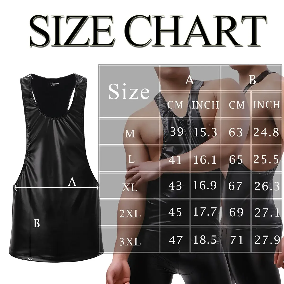 Black Men's Sexy Slim-fit Sleeveless T-shirts Faux Leather Tank Tops Muscle Vests Fashion Male Club Wear Undershirts Singlets
Black Men's Sexy Slim-fit Sleeveless T-shirts Faux Leather Tank Tops Muscle Vests Fashion Male Club Wear Undershirts Singlets