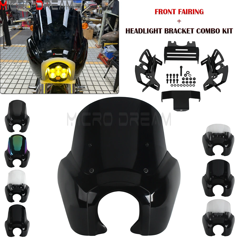 Motorcycle Fairing Windshield Kit For Harley 2006-17 Dyna Street Bob Super Glide Low Rider Front Fairing For Baja LP6 Headlight
Motorcycle Fairing Windshield Kit For Harley 2006-17 Dyna Street Bob Super Glide Low Rider Front Fairing For Baja LP6 Headlight