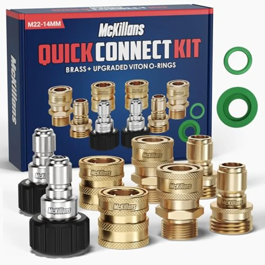 ® Pressure Washer Quick Connect Kit M22-14mm to 3/8" Male Female Quick Disconnect Kit for Power Washer Brass
® Pressure Washer Quick Connect Kit M22-14mm to 3/8" Male Female Quick Disconnect Kit for Power Washer Brass