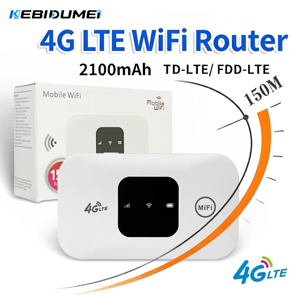 KEBIDU 4G Wireless Modem Portable Mobile WiFi Hotspot Router 150Mbps Speed Built-in 2100mAh Battery SIM Slot EU Asian Version
KEBIDU 4G Wireless Modem Portable Mobile WiFi Hotspot Router 150Mbps Speed Built-in 2100mAh Battery SIM Slot EU Asian Version