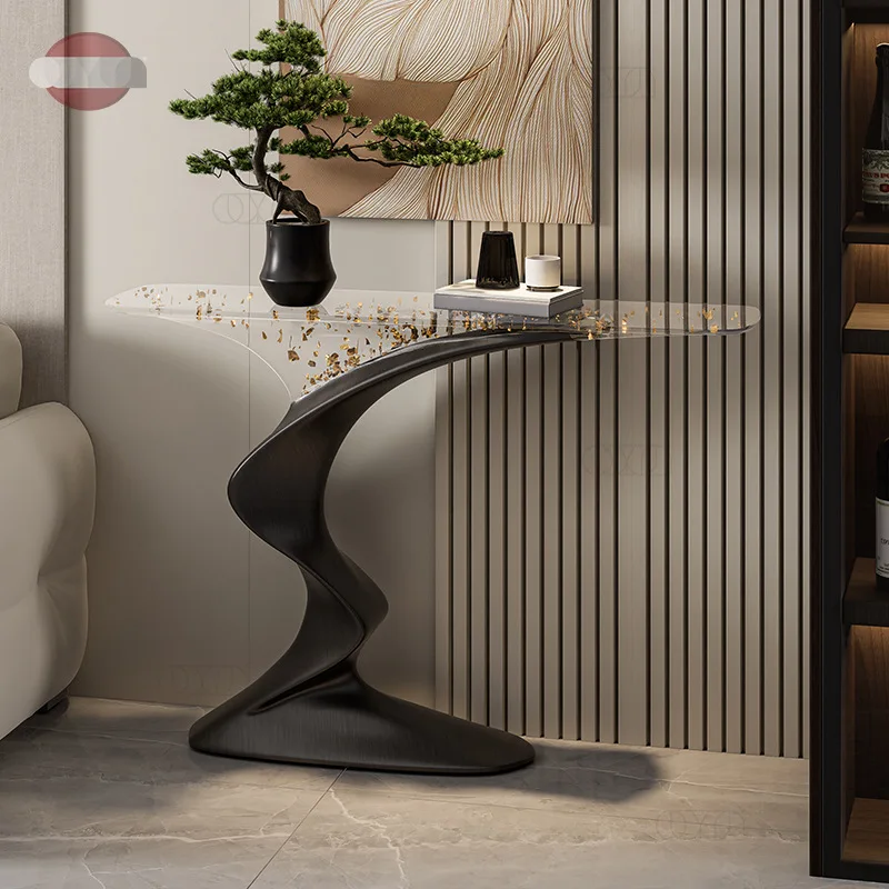 Transparent gold foil welcome pine porch table, opposite the door to the entrance corridor, light luxury high-end view table
Transparent gold foil welcome pine porch table, opposite the door to the entrance corridor, light luxury high-end view table