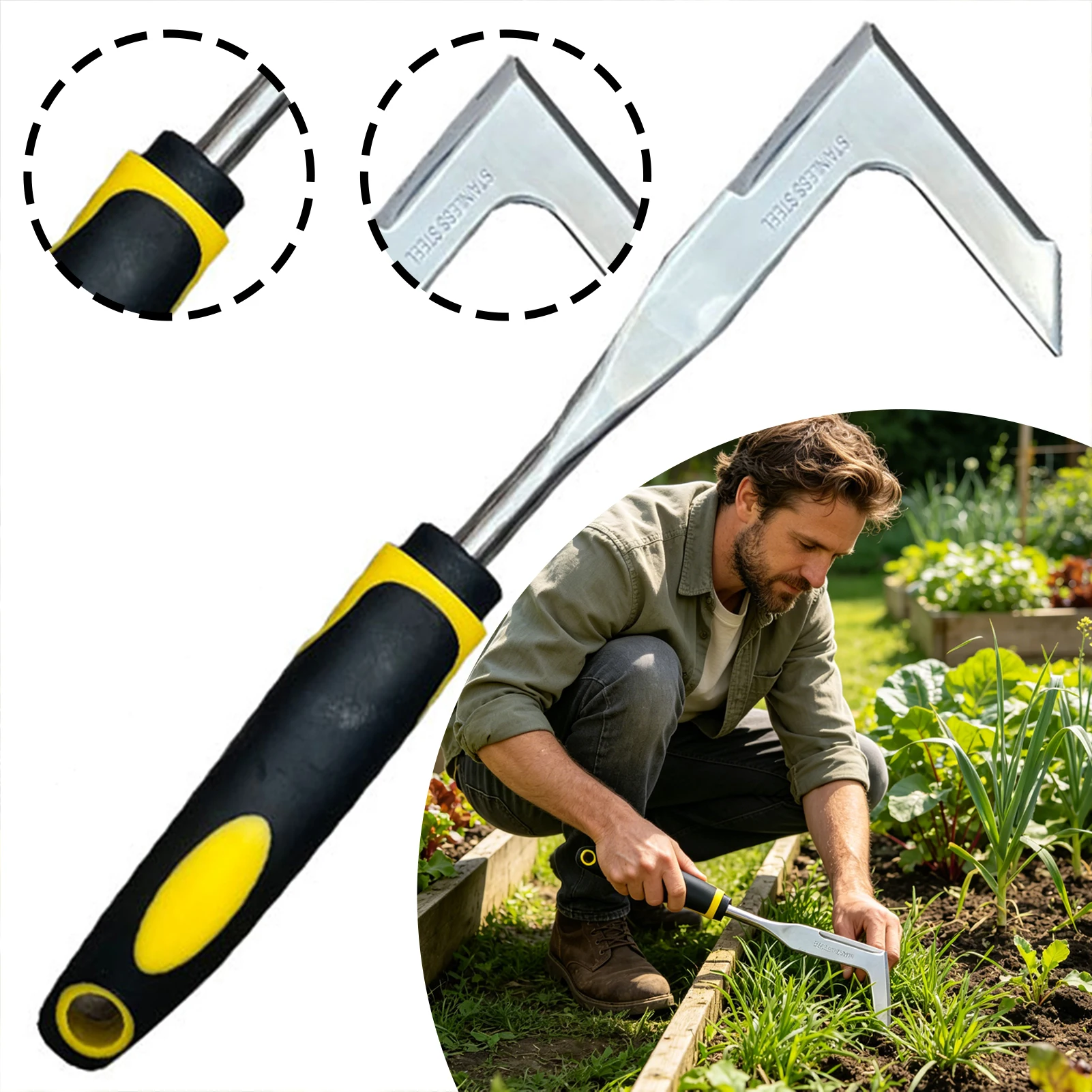 Weeding Tool,Hand Weeder Tool For Garden/Lawn Yard/Crevice,Heavy Duty Garden Rake For Weeds,Effortless Deep Root Removal
Weeding Tool,Hand Weeder Tool For Garden/Lawn Yard/Crevice,Heavy Duty Garden Rake For Weeds,Effortless Deep Root Removal