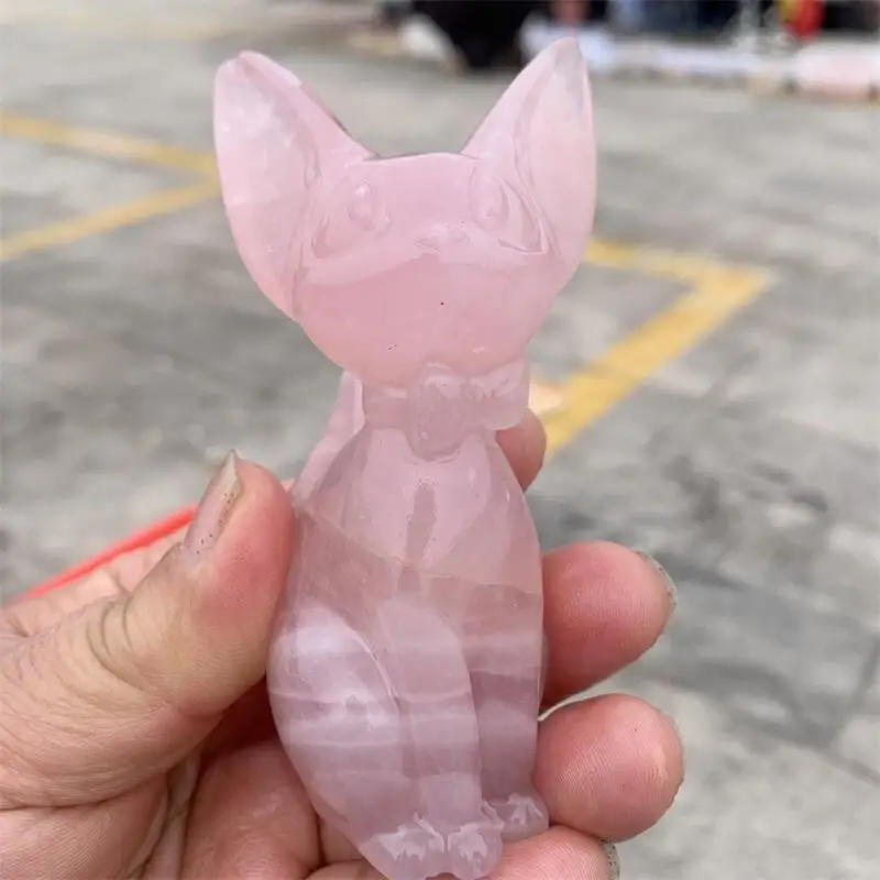 Natural Rose Quartz Cartoon Cat Carving Hand Cartoon Stones Healing Polished Mineral Ornaments Home Decoration 1PCS
Natural Rose Quartz Cartoon Cat Carving Hand Cartoon Stones Healing Polished Mineral Ornaments Home Decoration 1PCS