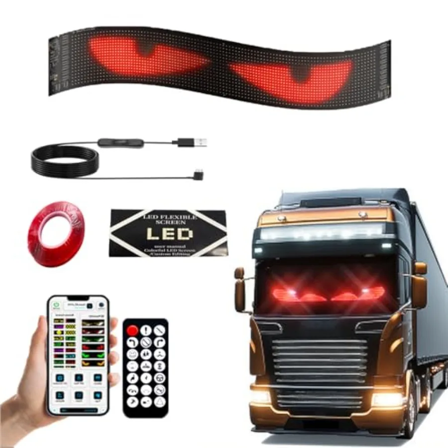 LED Devil Eyes Light Sign for Cars, Truck Windshield LED Eyes, Programmable via App/Remote Control, USB-Powered Flexible Panel,
LED Devil Eyes Light Sign for Cars, Truck Windshield LED Eyes, Programmable via App/Remote Control, USB-Powered Flexible Panel,